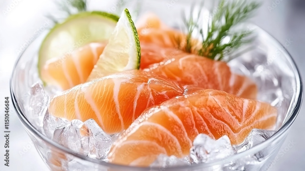 Very Thin Slices of Fresh Salmon Sashimi, Appetizing and Delicately Presented, Isolated on a White Background Very Thin Slices of Fresh Salmon Sashimi, Appetizing and Delicately Presented, Isolated on a White Background