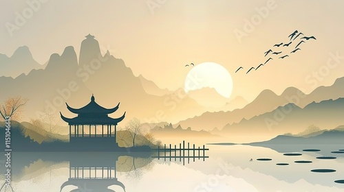 Fantasy landscape Freepik chinese temple fantasy