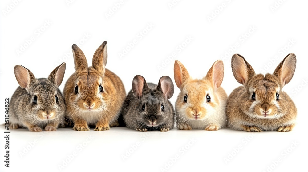 Surprised Animal Pyramid: AI-Generated Dog, Cat, Rabbit, and Mouse Portrait Isolated on White Surprised Animal Pyramid: AI-Generated Dog, Cat, Rabbit, and Mouse Portrait Isolated on White