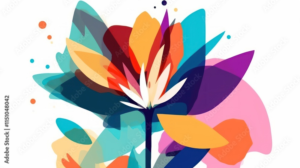 Obraz premium Abstract colorful flower, vibrant, artistic design.