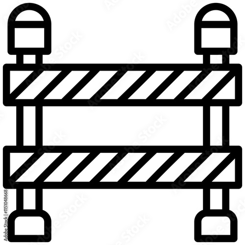 Barrier Outline Icon, Black And White Outline Icon Vector