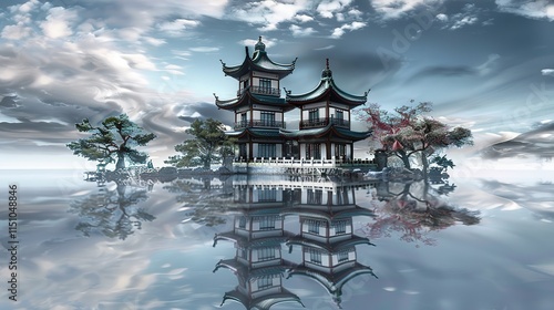 Digital artwork Ancient chinese architecture chinese photo