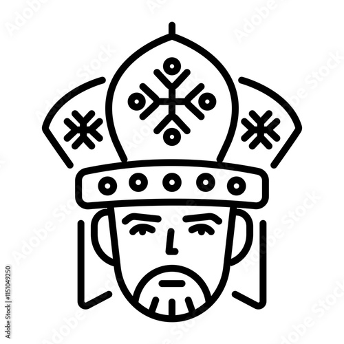 A linear style icon of a russian boyar 