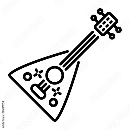 A line icon of balalaika instrument 