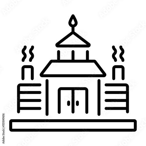 A linear icon of russian bathhouse 
