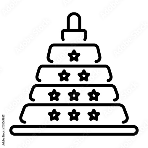 A linear style icon of staking toy 