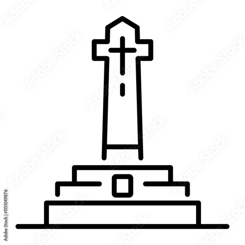 A line style icon of a war memorial structure 
