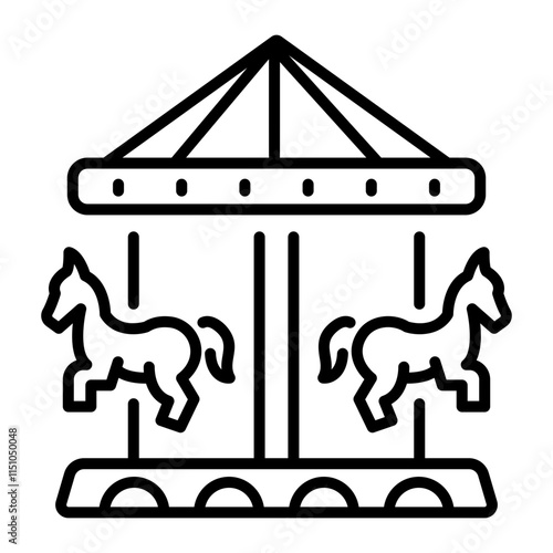 A line style icon of a carousel 