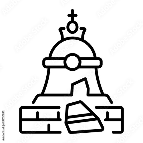 A linear style icon of a tsar bell 