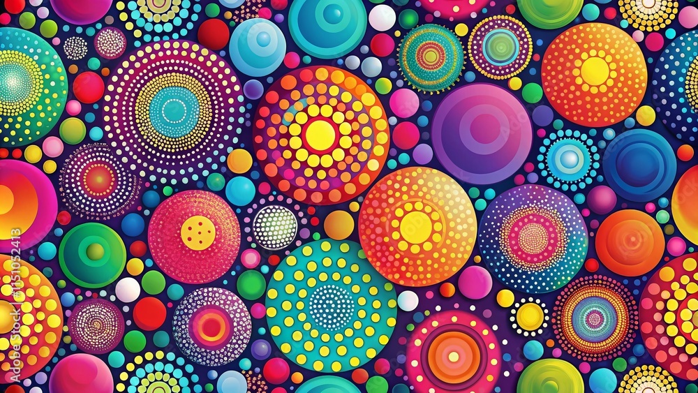 Abstract Circle Pattern Backgrounds - Seamless Panoramic Abstract Circle Pattern Backgrounds - Seamless Panoramic