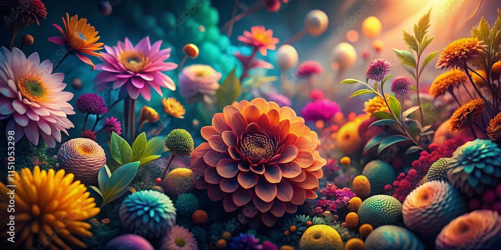 Obraz premium Abstract Floral Background - Low Light Art for Text