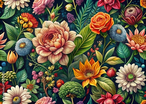 Abstract Floral Seamless Pattern - Candid Photography