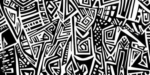 Wallpaper Mural Diverse sizes and forms characterize these tribal geometric designs. Torontodigital.ca