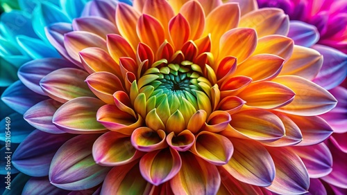 Abstract Flower Panoramic Design, Natural Elements, AI Photography