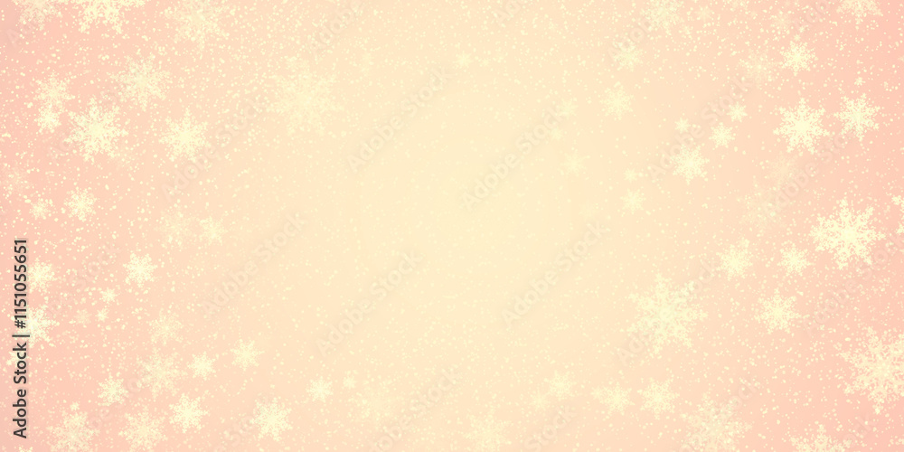Pastel snowflakes glowing softly on pink background Pastel snowflakes glowing softly on pink background