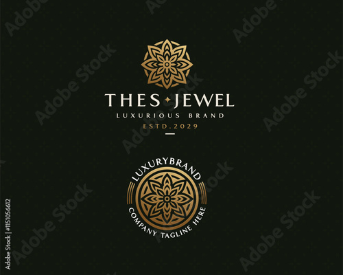 Minimalist unique Luxury Flower logo for clinic, spa, hotel template for business company