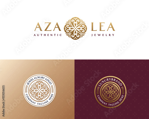 Minimalist unique Luxury Flower logo for clinic, spa, hotel template for business company