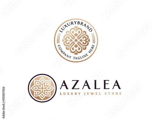 Minimalist unique Luxury Flower logo for clinic, spa, hotel template for business company