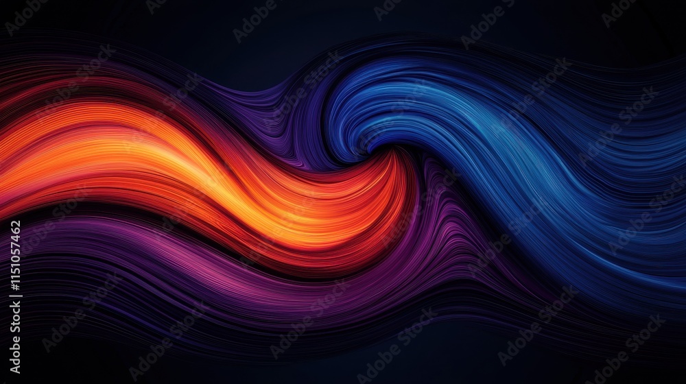 A vibrant, abstract image featuring swirling waves of orange, purple, and blue against a dark background, creating a dynamic visual flow. A vibrant, abstract image featuring swirling waves of orange, purple, and blue against a dark background, creating a dynamic visual flow.