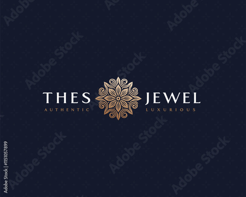 Minimalist unique Luxury Flower logo for clinic, spa, hotel template for business company