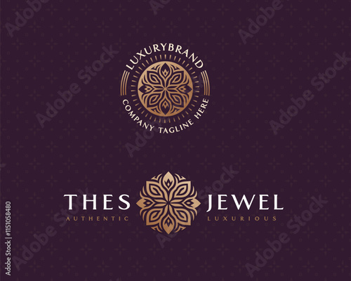 Minimalist unique Luxury Flower logo for clinic, spa, hotel template for business company