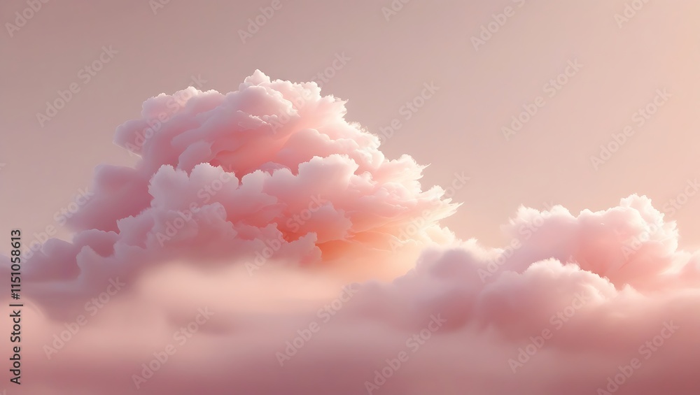 Pink fluffy clouds in a soft sunset sky Pink fluffy clouds in a soft sunset sky