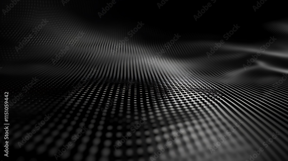 Abstract grayscale wave pattern of dots and lines. Abstract grayscale wave pattern of dots and lines.
