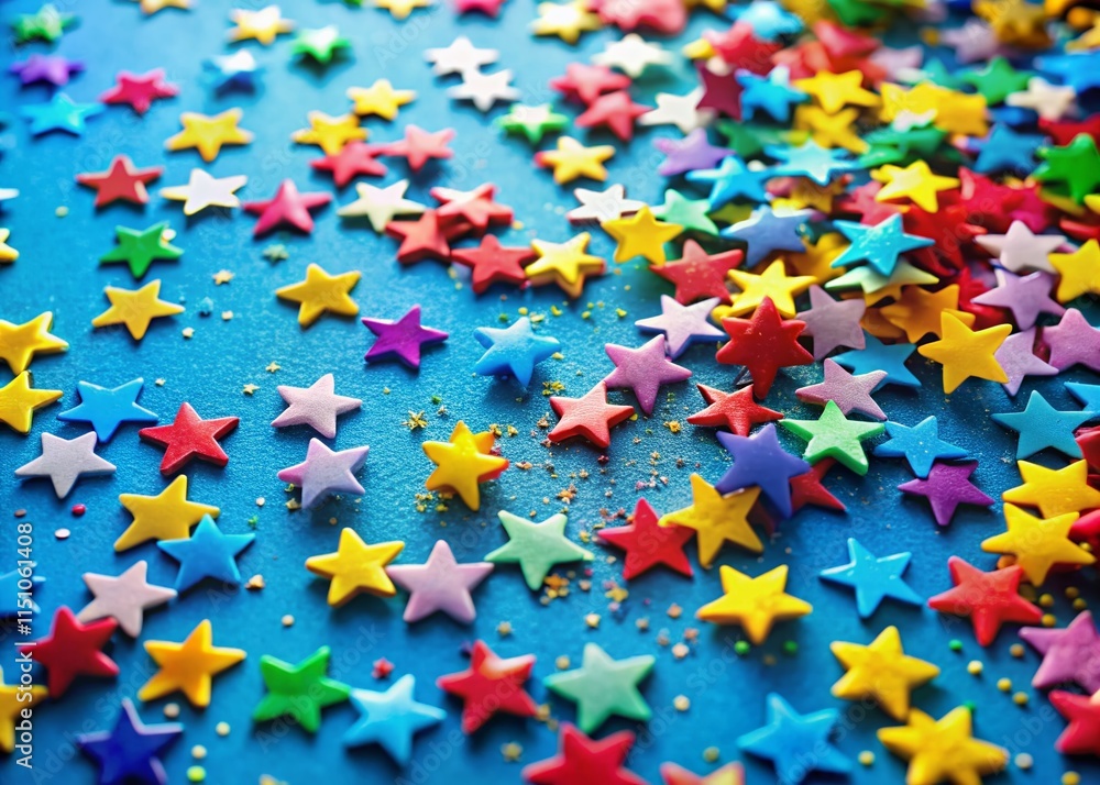 Aerial Confetti Stars Blue Background AI Photo Aerial Confetti Stars Blue Background AI Photo