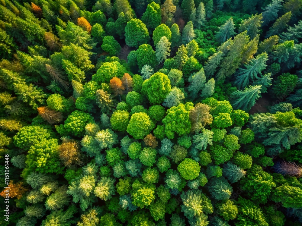 Aerial Drone Forest Monitoring, Bokeh Effect, Disaster Assessment Aerial Drone Forest Monitoring, Bokeh Effect, Disaster Assessment