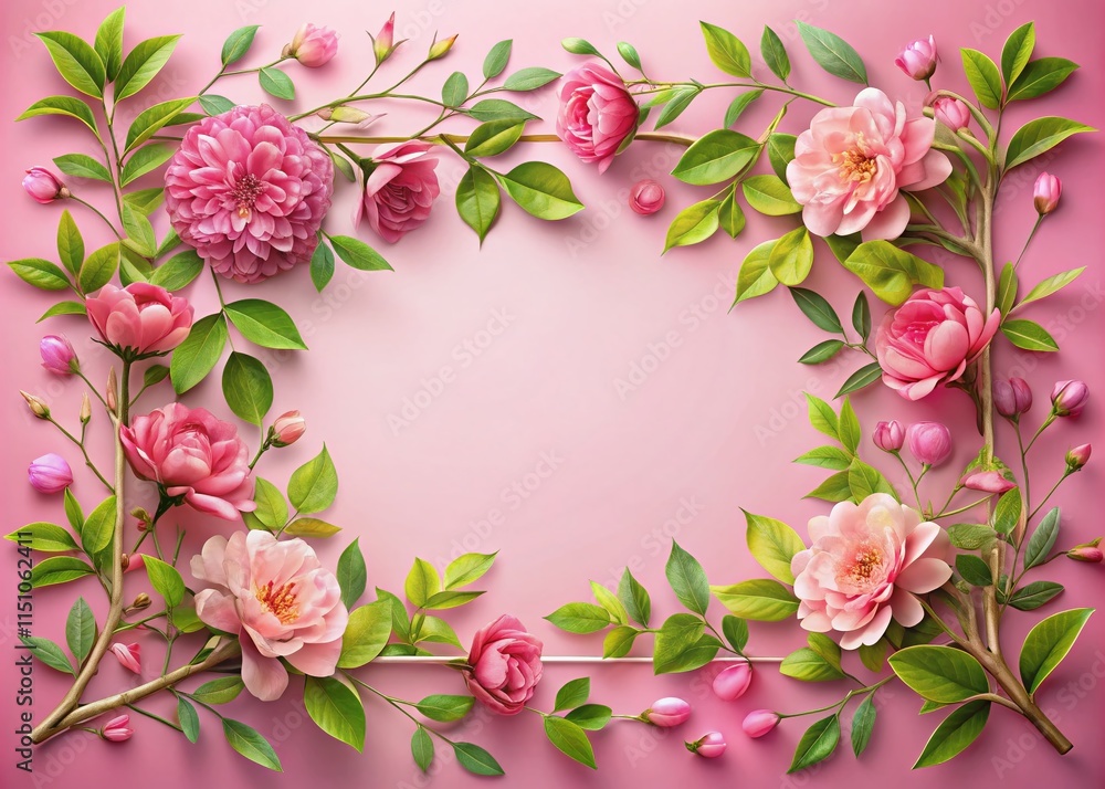 Fototapeta premium Aerial Photography: Elegant Floral Invitation Card Design