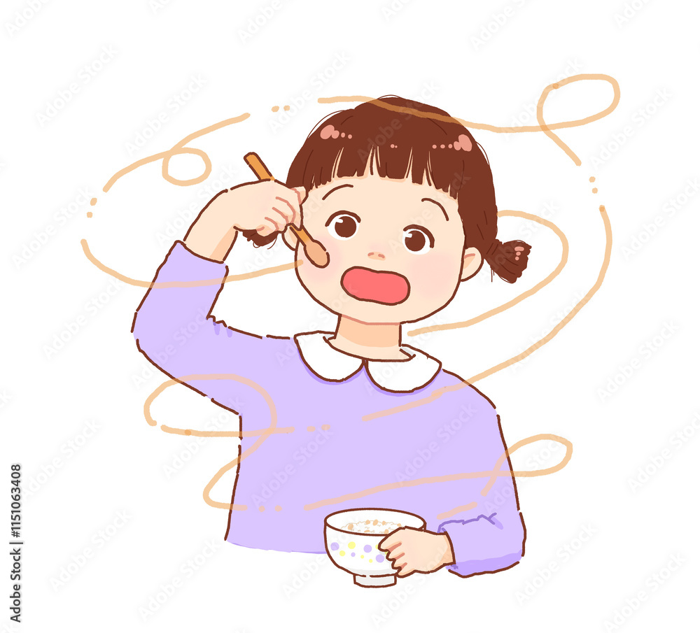 納豆を食べる女の子 納豆を食べる女の子