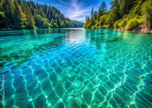 Aerial View of Azure Water, Sparkling Ripples