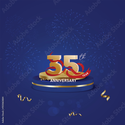 Elegant 35th anniversary design gold photo