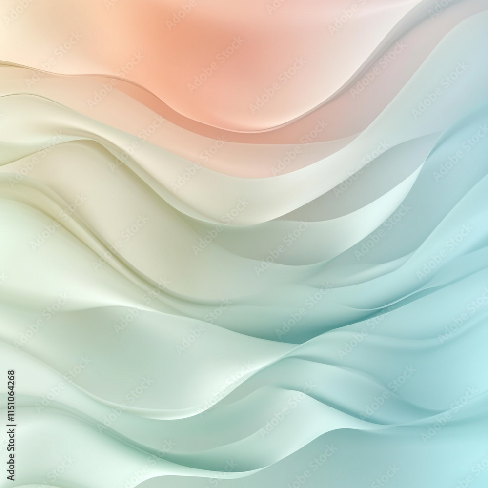 Fototapeta premium Abstract Pastel Wave Background Soft Flowing Elegant Design
