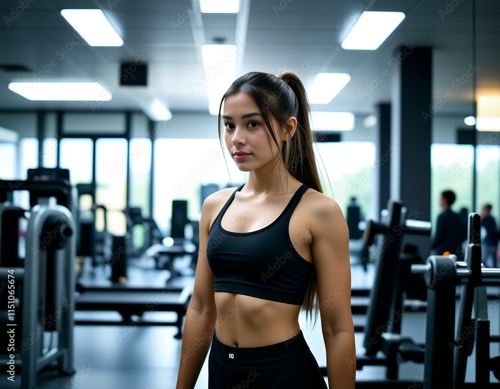 Fit Woman in Gym Athletic Strong Healthy Lifestyle Fit Woman in Gym Athletic Strong Healthy Lifestyle