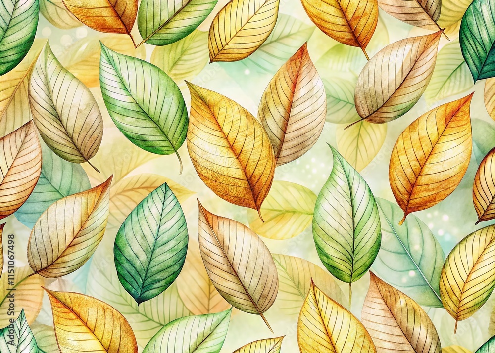 AI Photo: Seamless Leaf Pattern, Hand Drawn, High Depth of Field AI Photo: Seamless Leaf Pattern, Hand Drawn, High Depth of Field
