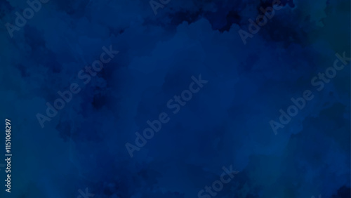 Abstract black blue watercolor texture, dark blue background,
