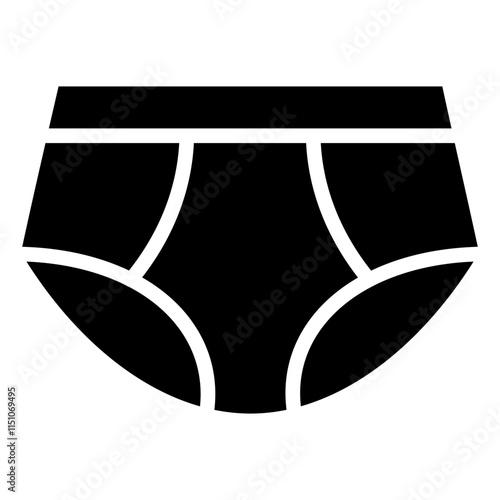 Underpants Icon, Black And White Glyph Icon Vector