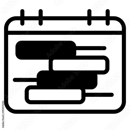 Gantt chart Glyph Icon