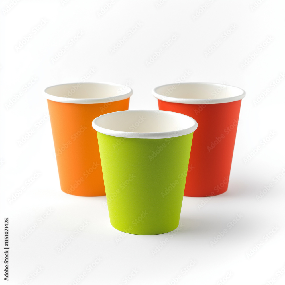 Takeaway Blank Paper Coffee Cups isolated on a white background Takeaway Blank Paper Coffee Cups isolated on a white background