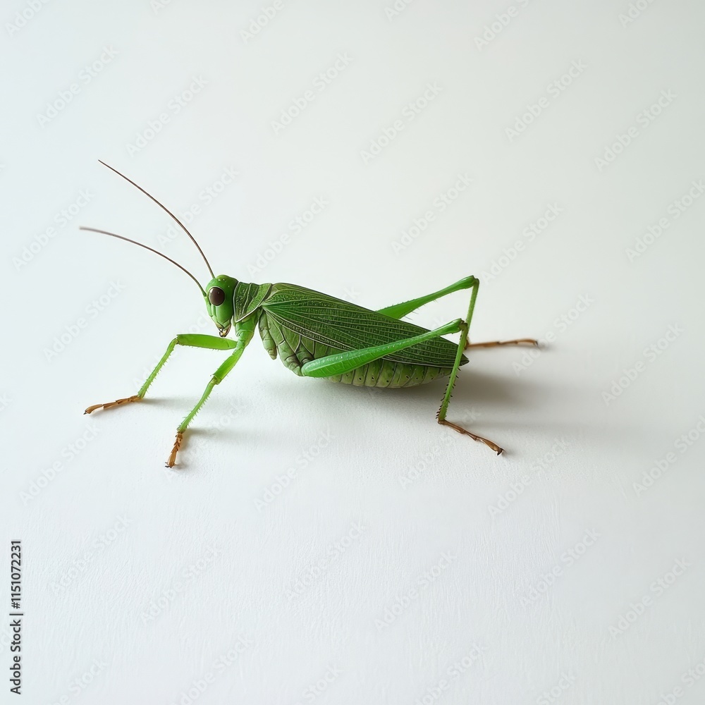 3D illustration of a grasshopper on an isolated white background 3D illustration of a grasshopper on an isolated white background