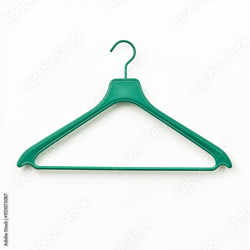 Plastic green color hanger isolated on a white background