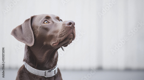 Chocolate Lab with Curious ...