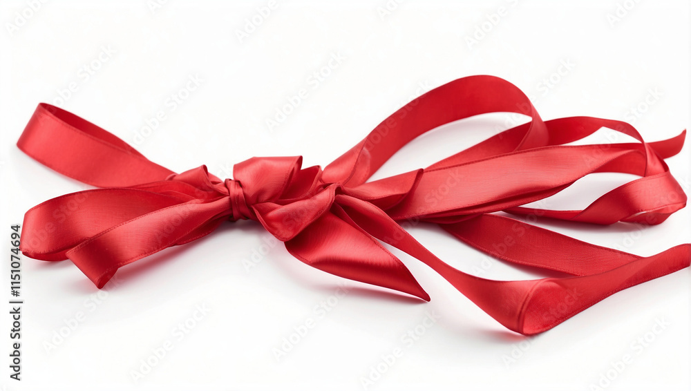 A Beautiful Red Ribbon Isolated on a Clean Background for Creative Projects