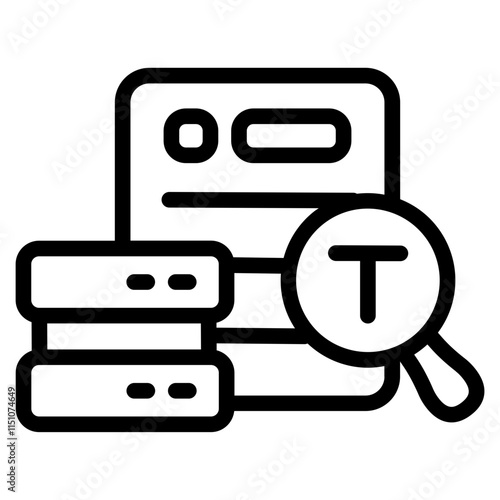Text mining Line Icon