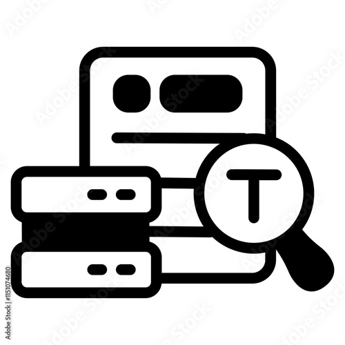 Text mining Glyph Icon