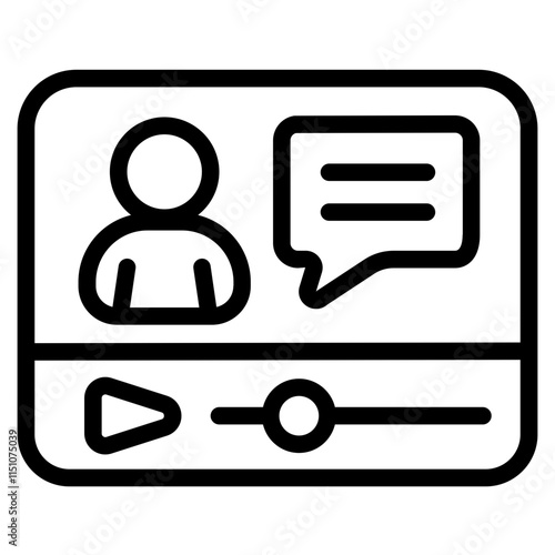 Video lecture Line Icon