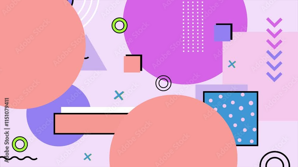 geometric design with soft color abstract shapes and a retro art style on a dynamic background seamless 4k video background motion pop art design geometric design with soft color abstract shapes and a retro art style on a dynamic background seamless 4k video background motion pop art design