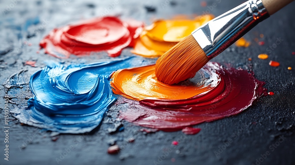 Vibrant image of an artist mixing paint on a palette isolated on a transparent background for creative branding Vibrant image of an artist mixing paint on a palette isolated on a transparent background for creative branding