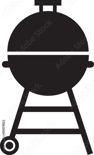 Grill icon in flat style. Bbq and sausage symbol, logo illustration for barbeque card design, poster, holiday template and summer picnic. Sign meat and food vector isolated on transparent background.